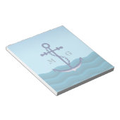 Nautical Ship Anchor met dubbelmonogram Notitieblok (Schuin)