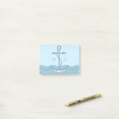 Nautical Ship Anchor met dubbelmonogram Post-it® Notes (Op bureau)