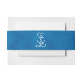 Nautical Ship Anchor Navy Blue Waterverf Wedding Uitnodigingen Wikkel (Voorkant Voorbeeld)