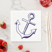 Nautical Ship Anchor Navy Blue Wedding Party Servetten (Insitu)