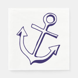 Nautical Ship Anchor Navy Blue Wedding Party Servetten