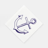 Nautical Ship Anchor Navy Blue Wedding Party Servetten (Hoek)
