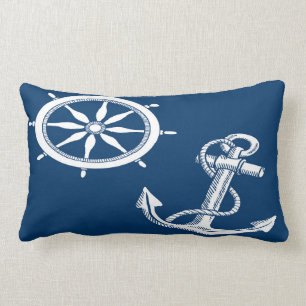 Nautical Ship Anchor Ship Wheel Lumbar Pillow Kussen