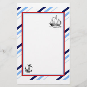 Nautical Ship & Anchor Stationery Briefpapier