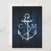 Nautical Ship Anchor Wedding bij marinehout Kaart (Achterkant)