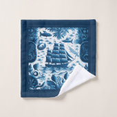 Nautical Ship and Ocean Pattern No5 Bad Handdoek (Wasdoekje)
