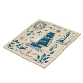 Nautical Ship and Ocean Thmed keramische kunst No2 Tegeltje (Zijkant)