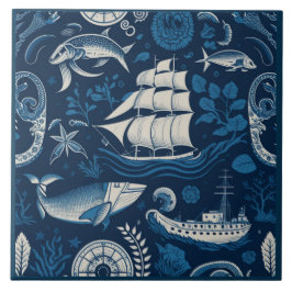 Nautical Ship and Ocean Thmed keramische kunst No4 Tegeltje