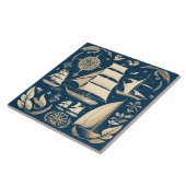 Nautical Ship and Ocean Thmed keramische kunst nr. Tegeltje (Zijkant)