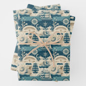 Nautical Ship and Ocean Thmed Patroon No10 Inpakpapier Vel (In situ)