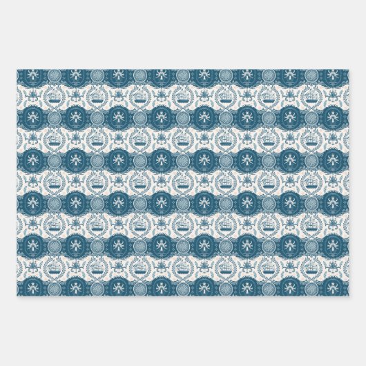 Nautical Ship and Ocean Thmed Patroon No17 Inpakpapier Vel (Voorkant 3)