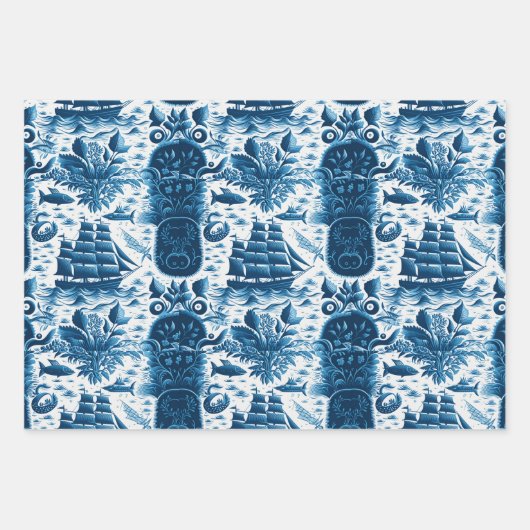 Nautical Ship and Ocean Thmed Patroon No5 Inpakpapier Vel (Voorkant 2)