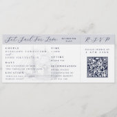 Nautical Ship Boarding Pass Destination Wedding  Kaart (Voorkant)