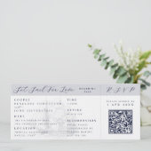 Nautical Ship Boarding Pass Destination Wedding  Kaart (Staand voorkant)