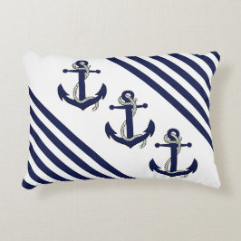 Nautical Ship/Boat Anchor/knot/Navy Strees Accent Kussen