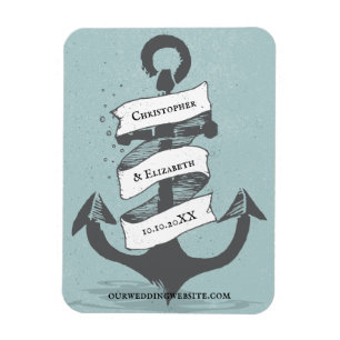 Nautical Ship Boat Anchor Wedding Save Magneet