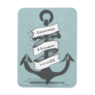 Nautical Ship Boat Anchor Wedding Save Magneet