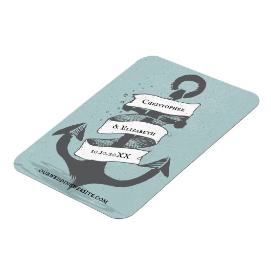 Nautical Ship Boat Anchor Wedding Save Magneet (Linkerzijde)