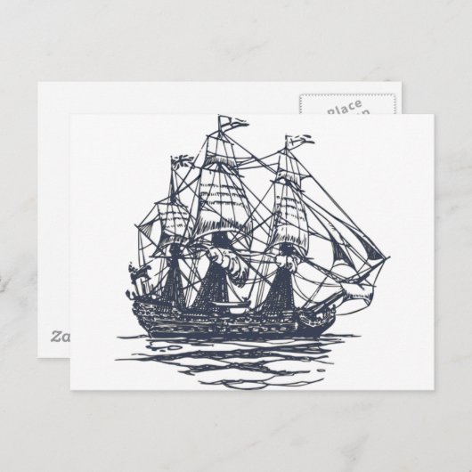 Nautical Ship Briefkaart (Voorkant / Achterkant)