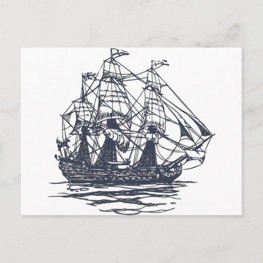 Nautical Ship Briefkaart (Voorkant)