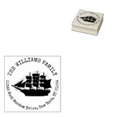 Nautical Ship Creëer Uw eigen retouradres Rubberstempel (Gestempeld)