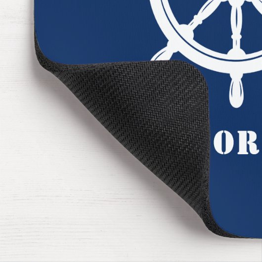 Nautical Ship Helm Captain & Boat or Name Navy Muismat (Hoek)