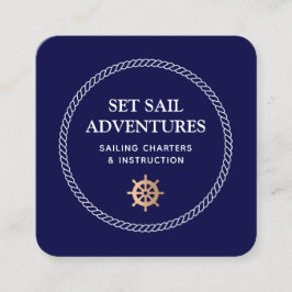 Nautical Ship Helm Rope Vierkante Visitekaartje