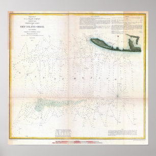 Nautical Ship Island Shoal Louisiana Poster