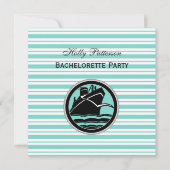 Nautical Ship Lt Blu Wht Stripe #2 SQ Bachelorette Kaart (Voorkant)