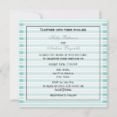 Nautical Ship Lt Blue White Stripe #2 SQ Weddensch Kaart (Achterkant)