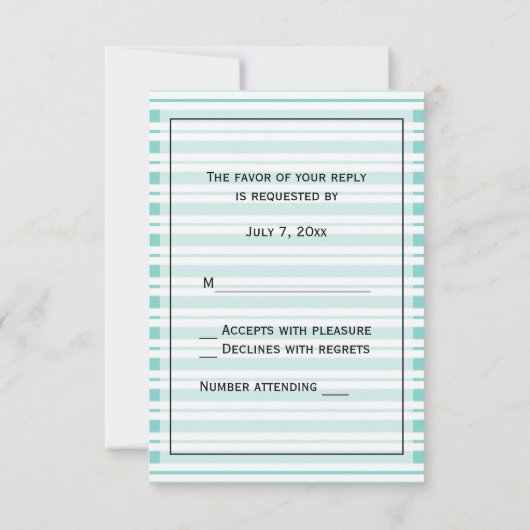 Nautical Ship Lt Blue White Stripe #2 V RSVP (Achterkant)