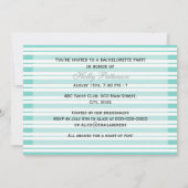 Nautical Ship Lt Blue White Stripe H Bachelorette Kaart (Achterkant)