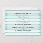 Nautical Ship Lt Blue White Stripe H Verloving Kaart (Achterkant)