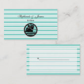 Nautical Ship Lt Blue White Stripe Place Cards Plaatskaartje (Voorkant / Achterkant)