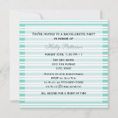 Nautical Ship Lt Blue White Stripe SQ Bachelorette Kaart (Achterkant)