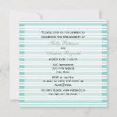 Nautical Ship Lt Blue White Stripe SQ Verloving Kaart (Achterkant)