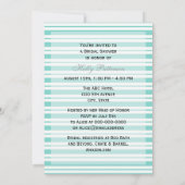 Nautical Ship Lt Blue White Stripe V Vrijgezellenf Kaart (Achterkant)