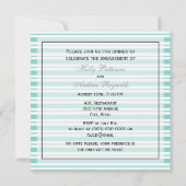 Nautical Ship Lt Blue Wht Stripe #2 SQ Verloving Kaart (Achterkant)