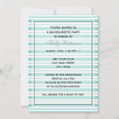 Nautical Ship Lt Blue Wht Stripe #2 V Bachelorette Kaart (Achterkant)