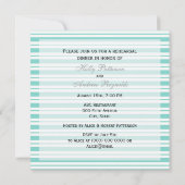 Nautical Ship Lt Blue Wht Stripe SQ Rehearsal Din Kaart (Achterkant)