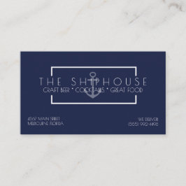 Nautical Ship Navy Blue Restaurant Bar Business Visitekaartje