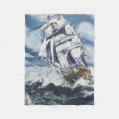 Nautical Ship on the Zee Fleece Deken (Voorkant)