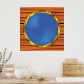 Nautical Ship Porthole Window with Blue Water Poster (Keuken)