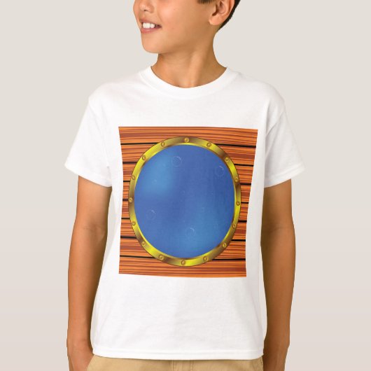 Nautical Ship Porthole Window with Blue Water T-shirt (Voorkant)
