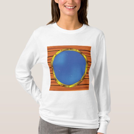 Nautical Ship Porthole Window with Blue Water T-shirt (Voorkant)