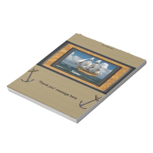 Nautical Ship Snoep Bar Wrapper Party Favor Notitieblok (Linkerzijde)