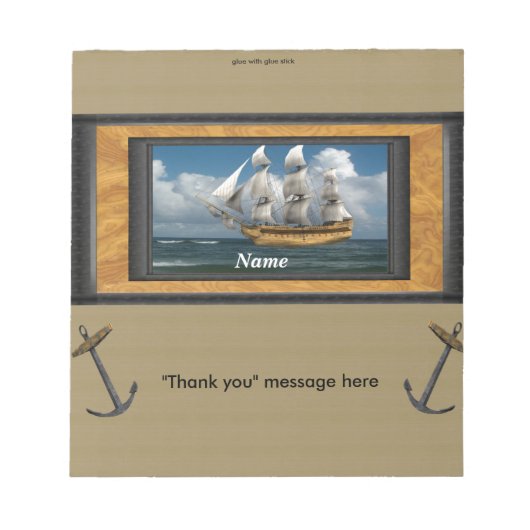 Nautical Ship Snoep Bar Wrapper Party Favor Notitieblok (Voorkant)