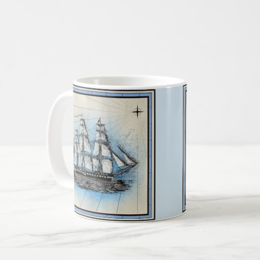 Nautical Ship  Style Coffee-Mok Koffiemok (Voorkant links)