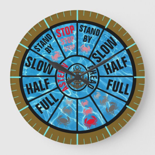 Nautical Ship Telegraph Traditional Large Clock Grote Klok (Voorkant)