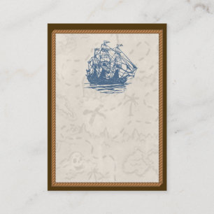 Nautical Ship Treasure Map Visitekaartje